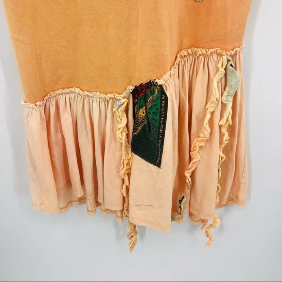 COLLINA STRADA Upcycled Hand Dyed Hand Embellished T-Shirt Dress Size Medium - Picture 13 of 16